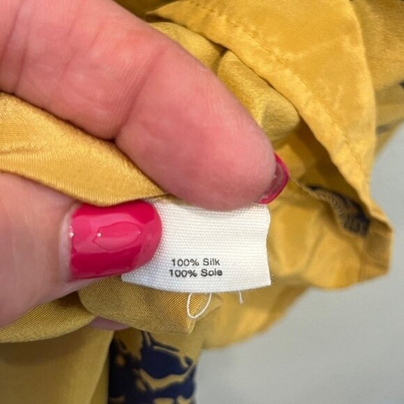 Lux 100% Silk Oversized Boho Blouse Women’s Floral Top Large Gothic 3/4 Sleeve - Picture 7 of 10